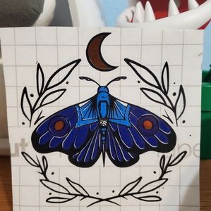 Midnight moth vinyl sticker